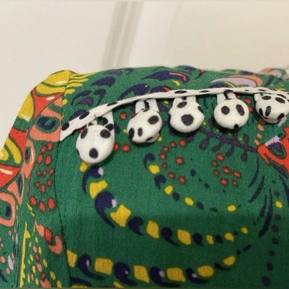 Anthropologie Maeve mini green printed floral dress Size 6 - Picture 5 of 8